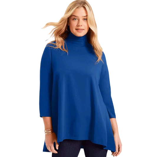 Royal Blue Mock-Neck Tunic PSW-9278