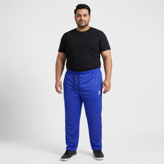 Royal Blue Mesh Polyester Plus Size Trouser PSM-7767