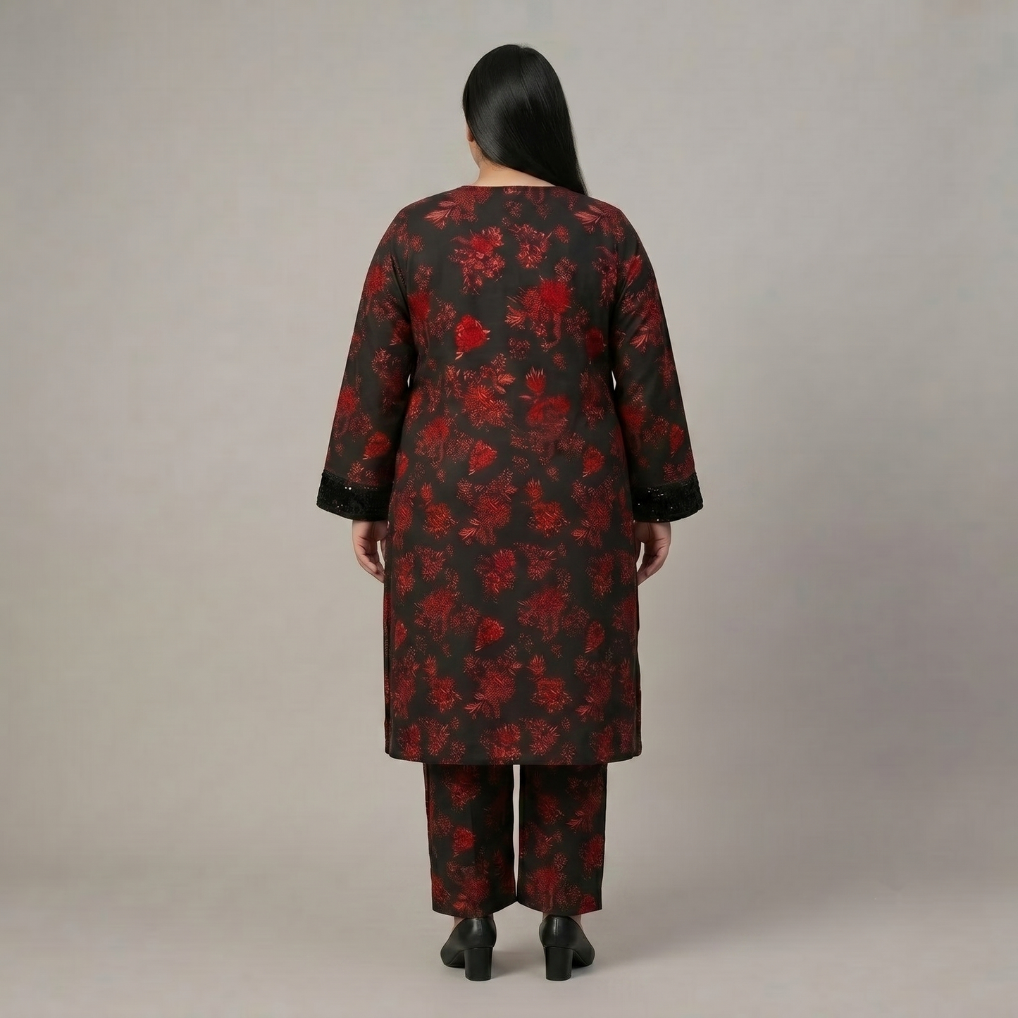 Ruby Twilight – Premium 3-Piece Sequin Patch Lawn Suit PSW-11254