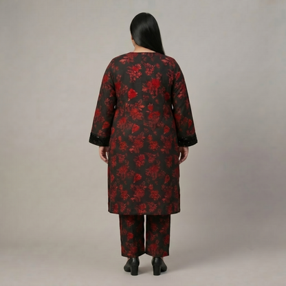 Ruby Twilight – Premium 3-Piece Sequin Patch Lawn Suit PSW-11254
