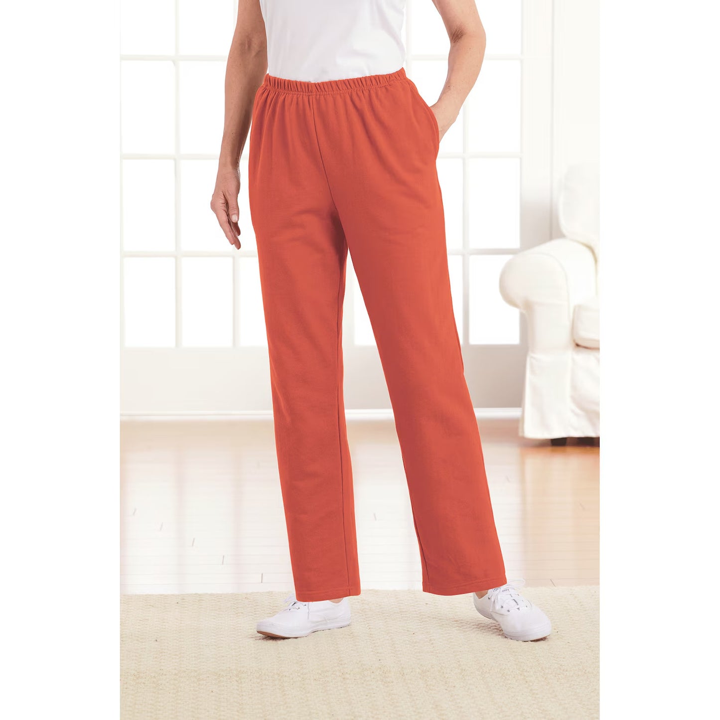 Rust Plus Size Women Casual Fleece Pants PSW-8757