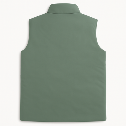 Sage Green Plus-Size Sleeveless Puffer Jacket PSM-10005
