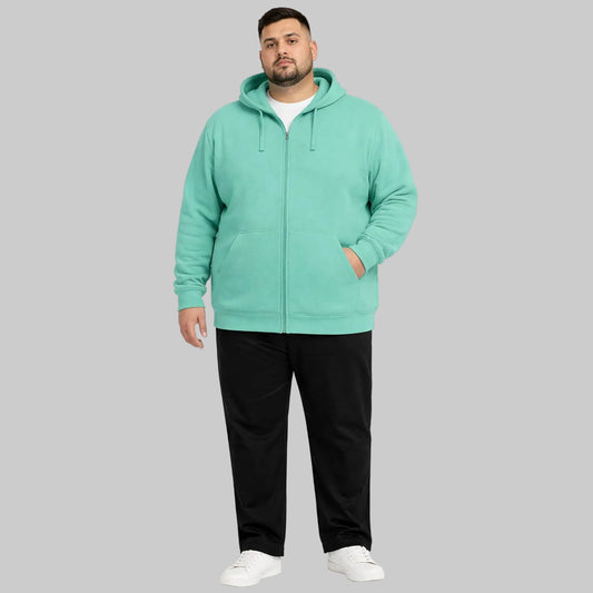 Saltwater classic full-zip fleece hoodie with hood, kangaroo pockets, and ribbed cuffs