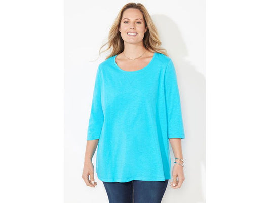 Scuba Blue Active Slub Scoopneck T-Shirt PSW-7150