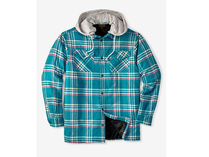 Sea Green Plaid Without Hood Shirt Jacket PSM-6630