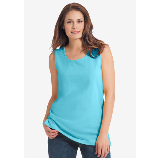 Seamist Blue Perfect Scoopneck Tank PSW-8013