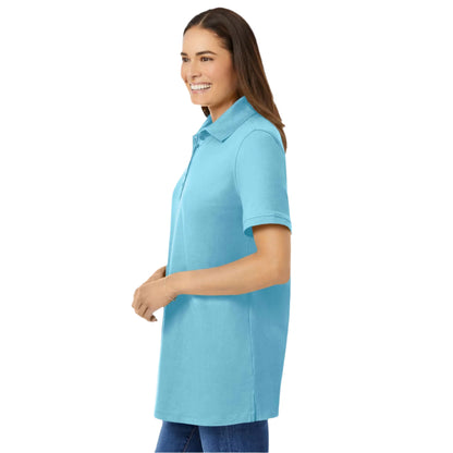 Seamist Blue short sleeve plus size polo t-shirt 