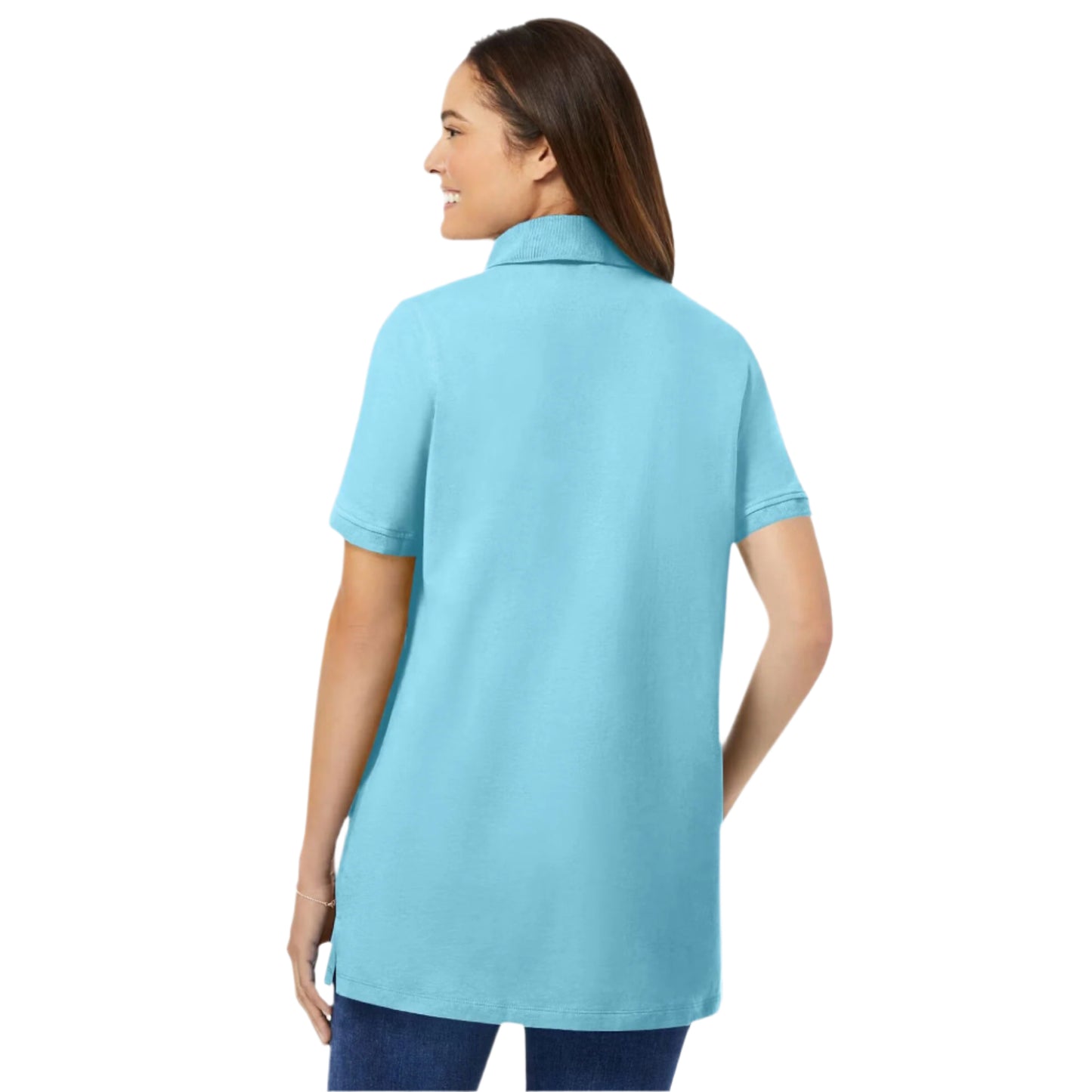 Seamist Blue short sleeve plus size polo t-shirt 