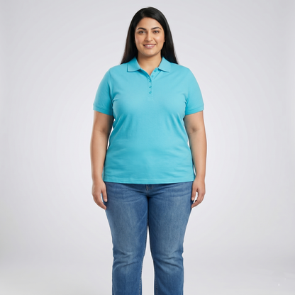 Seamist Blue Short Sleeve Polo T-Shirt PSW-7235