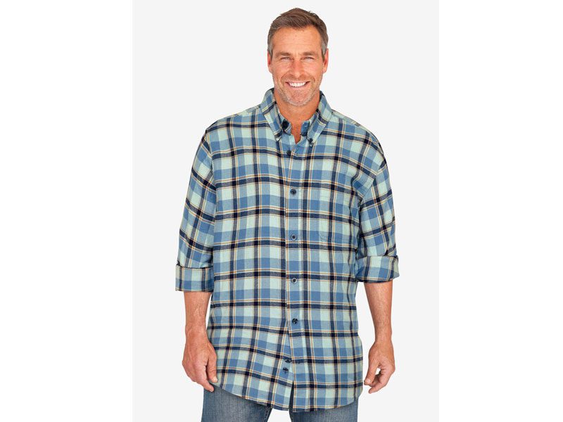 Shadow Blue Plaid Holiday B Grade Flannel Shirt PSM-7594B