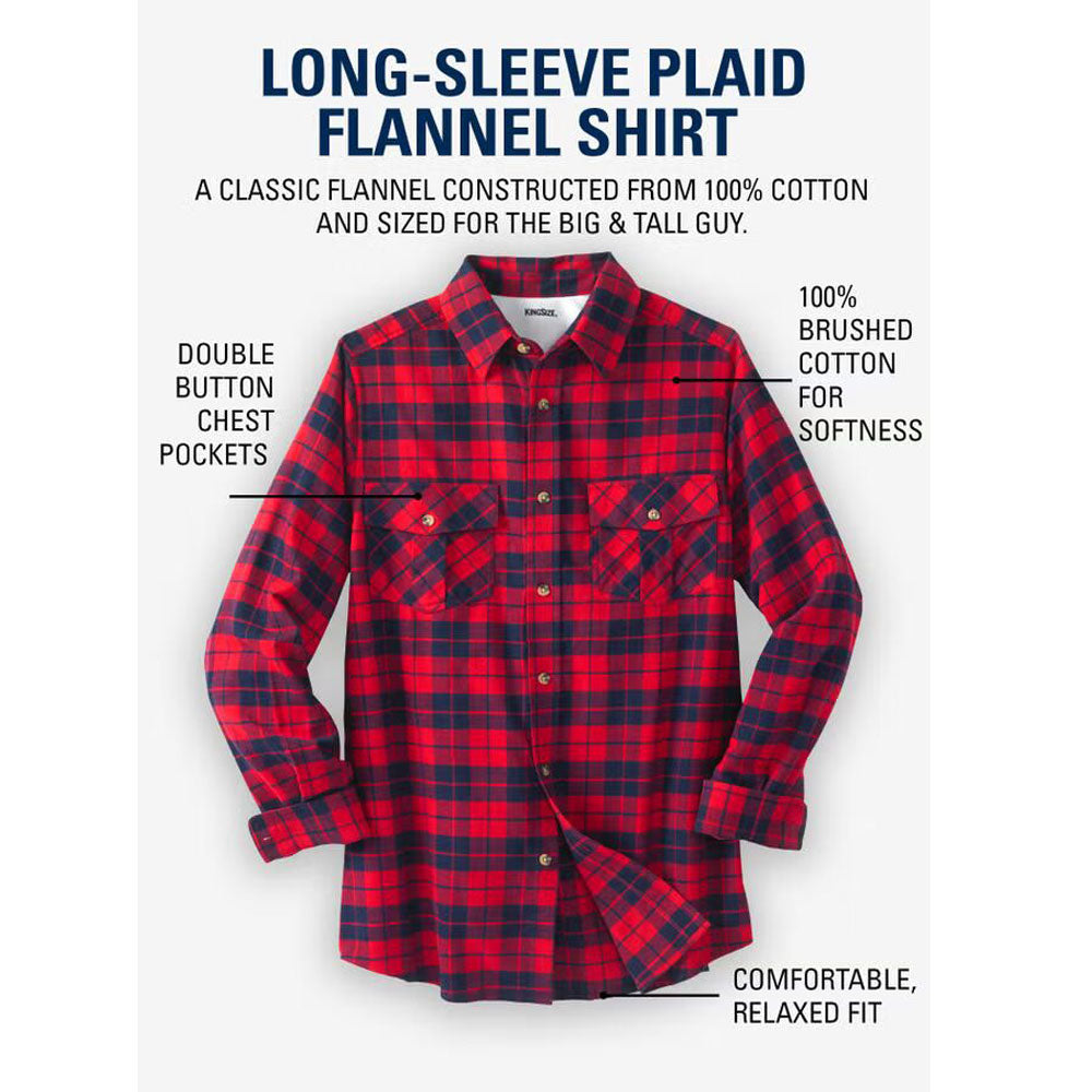 Rich Burgundy Plaid Holiday Flannel Shirt PSM-7593