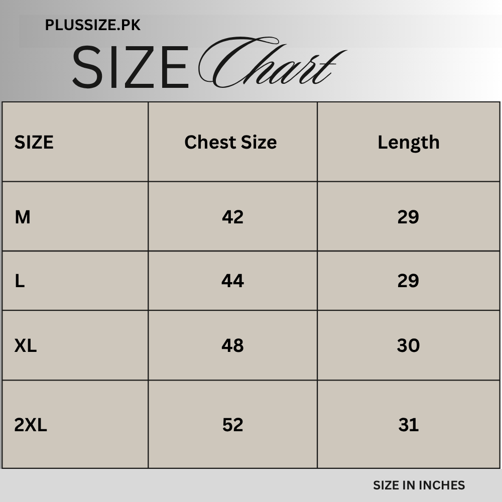 Size chart for Indigo Storm Tie-Dye Graphic T-Shirt PSM-7096
