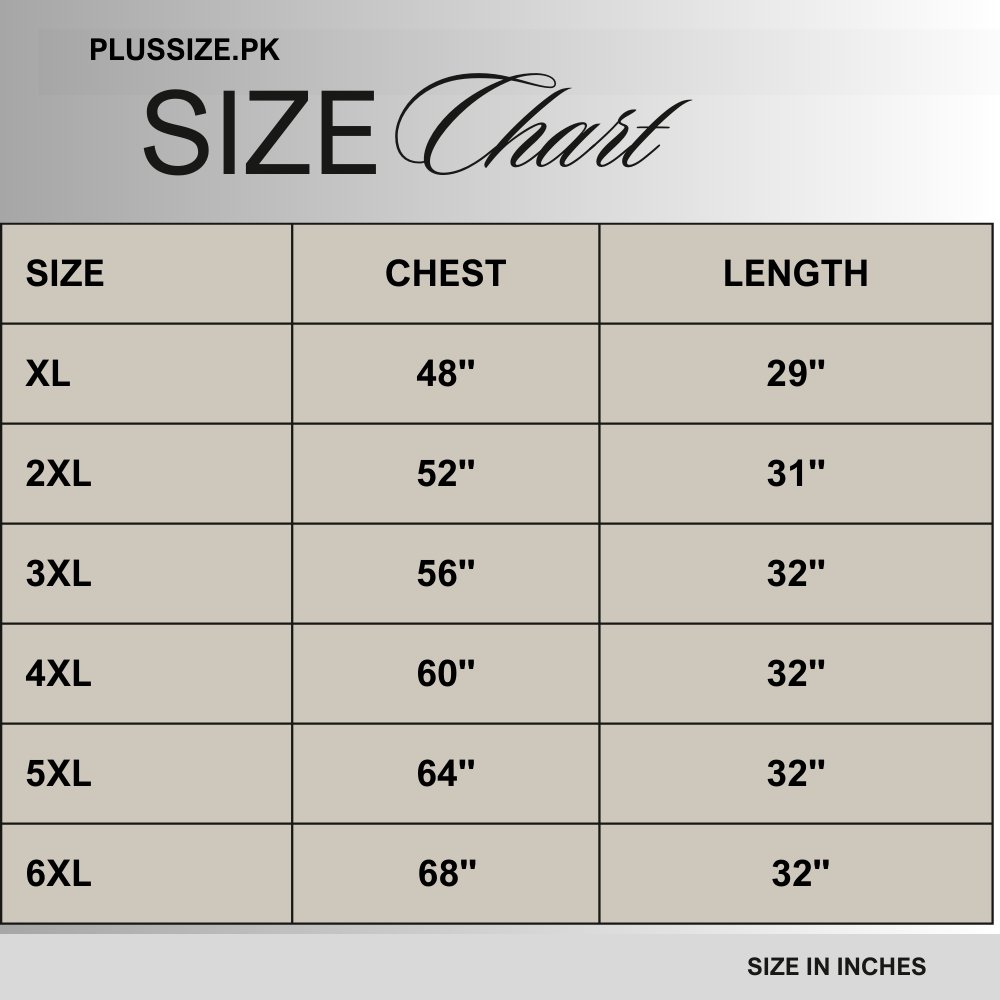 Size chart for Black Contrast Tipped Plus Size Polo Shirt PSM-10883