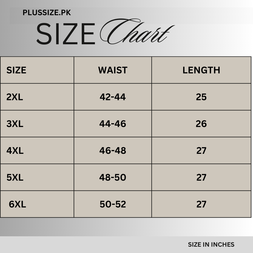 Size chart for Black Cotton Elastic Waist Cargo Shorts PSM-10982