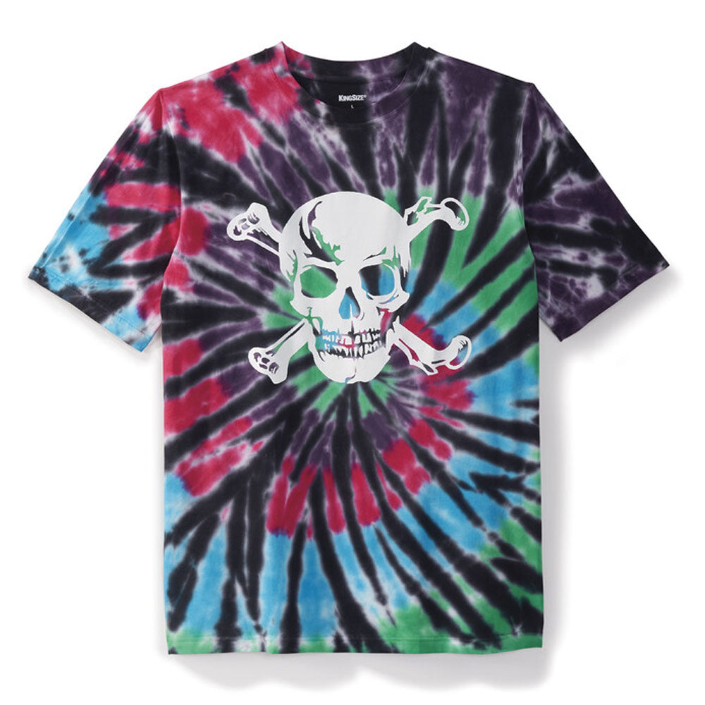 Skull Tie Dye Big & Tall Crewneck Graphic T-Shirt PSM-8564