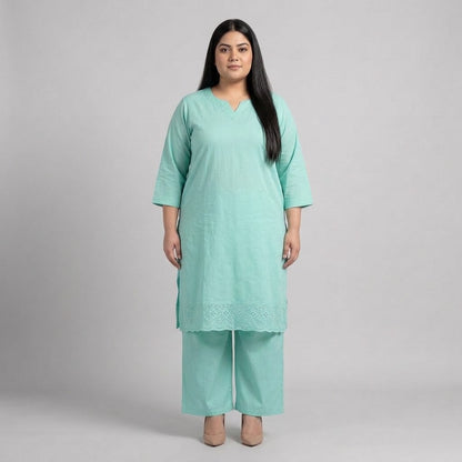Sky Blue Chikankari Lawn Co-Ord Set