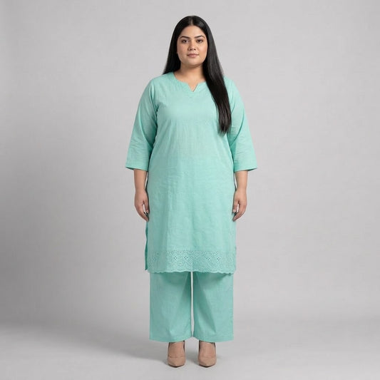 Sky Blue Chikankari Lawn Co-Ord Set