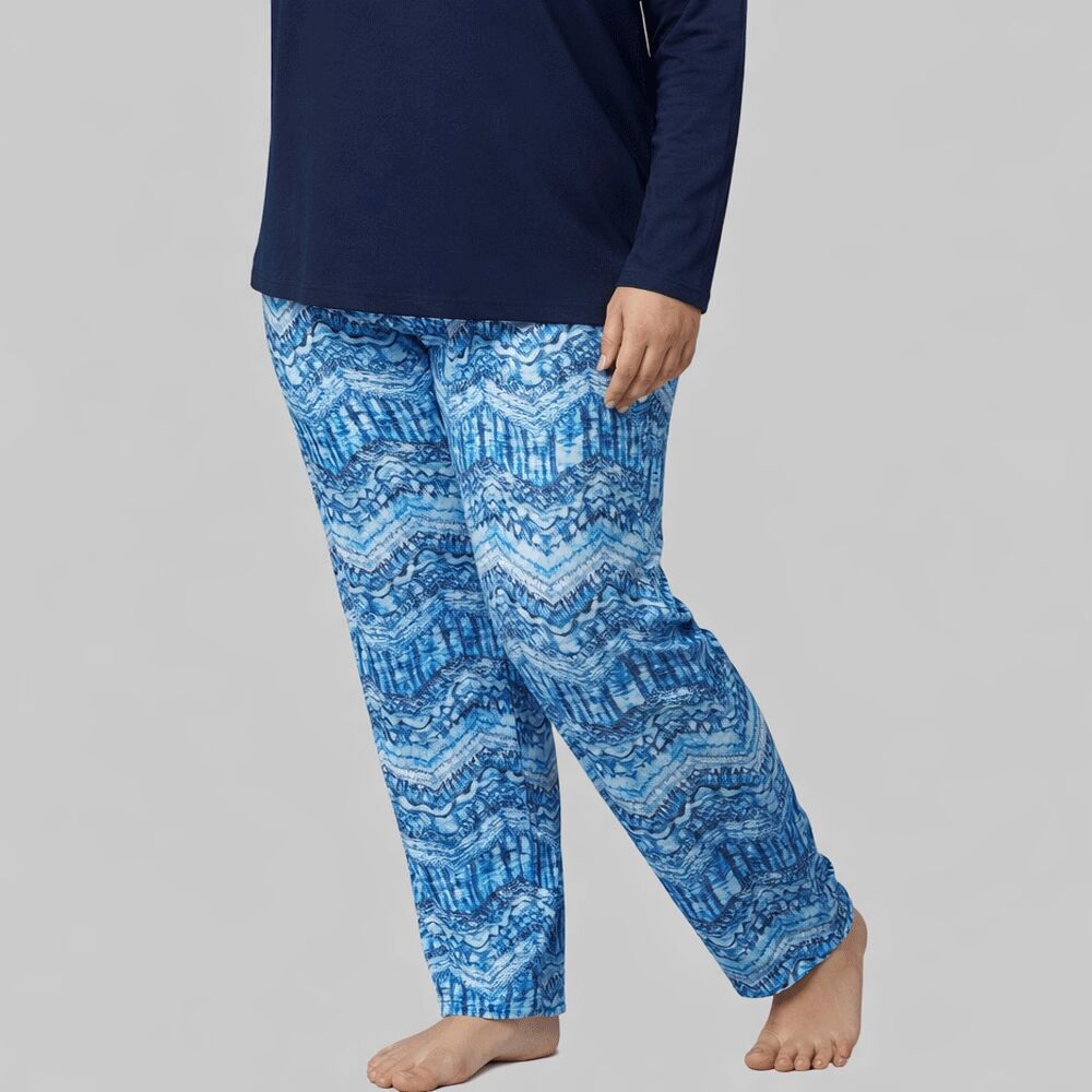 Sky blue graphic cotton pajama with soft breathable fabric, relaxed fit and elastic waistband, designed for comfortable sleep and home wear.