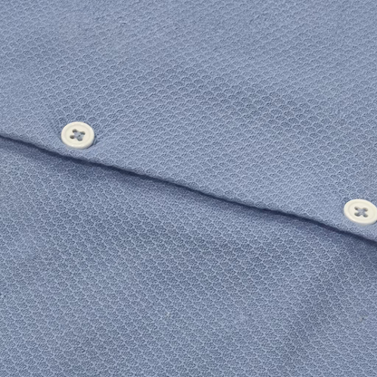Sky Blue Popcorn Cotton Safari Shirt PSM-10957