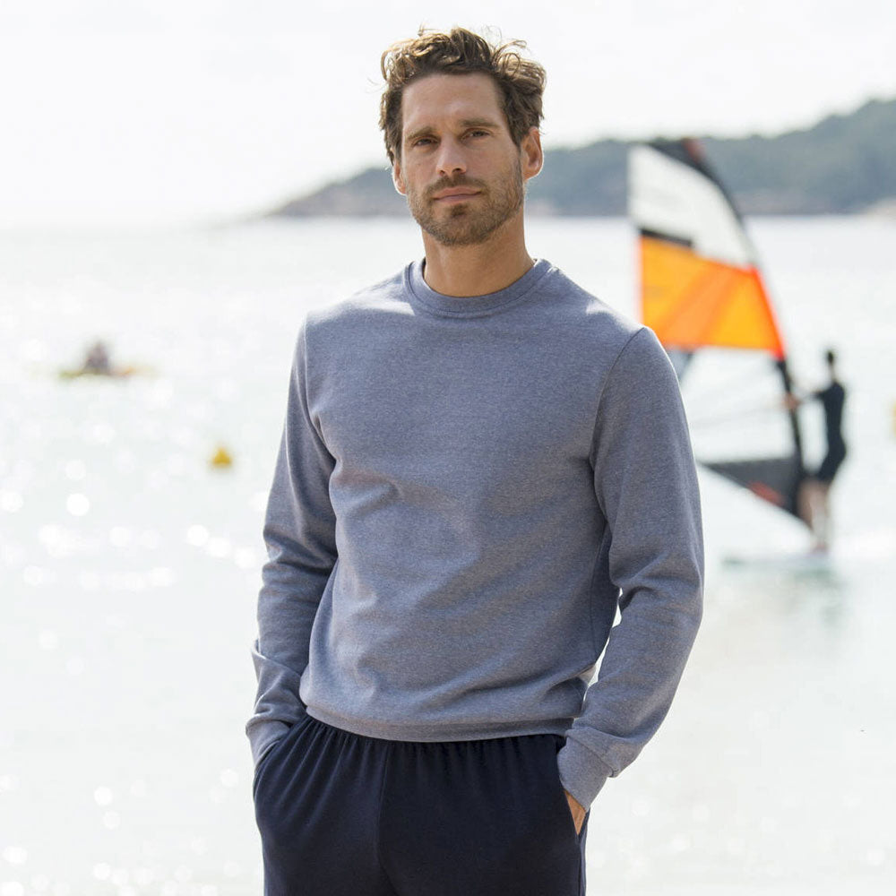 Slate Blue Big Size Crewneck Sweatshirt PSM-8913