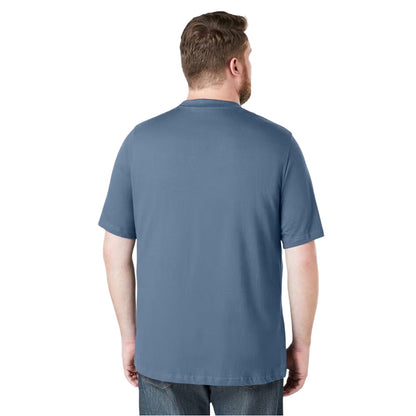 Slate Blue Big & Tall Crewneck T-Shirt – Shrink-Less Cotton, Relaxed Fit