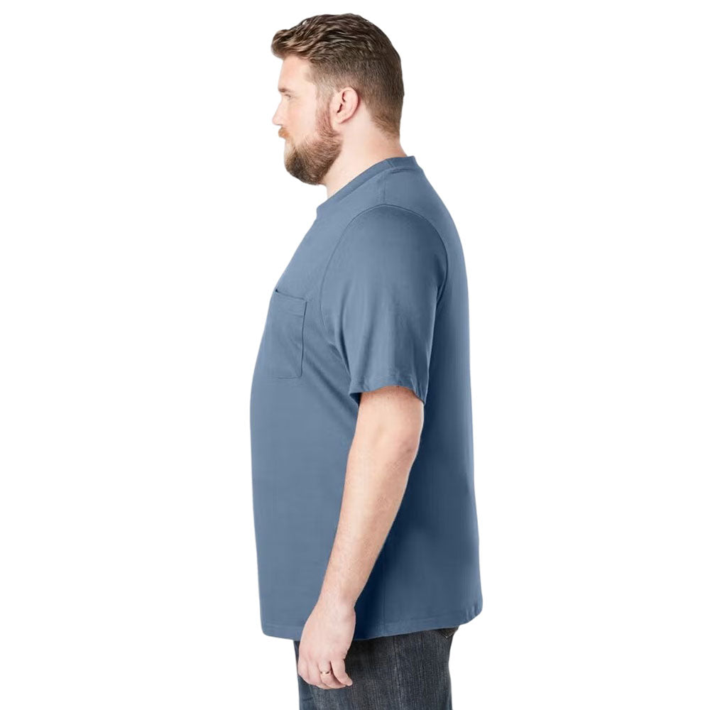 Plus-size Shrink-Less™ crewneck t-shirt with a relaxed fit, taped neck seams, and durable cotton fabric that won’t shrink in the dryer.