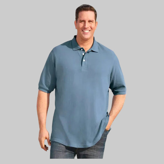 Slate Blue Big & Tall Polo Shirt – Relaxed Fit for Plus Size