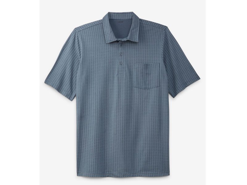 Slate Blue Geo Jersey Big & Tall Polo Shirt PSM-3657