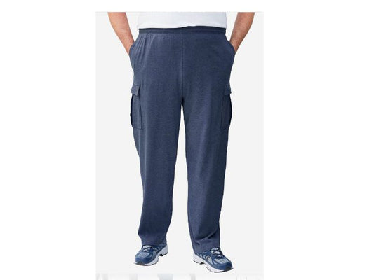 Slate Blue Jersey Big Size Cargo Trouser PSM-3548