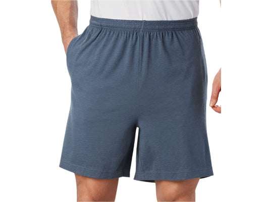 Slate Blue Lightweight Jersey Big Size Shorts with an elastic waistband, drawstring, and side pockets. Available in L to 10XL.
