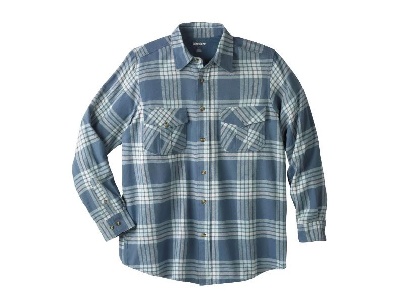 Slate Blue Plaid Holiday Flannel Shirt PSM-7621