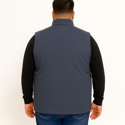 Slate Blue Plus-Size Sleeveless Puffer Jacket PSM-10000