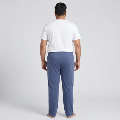 SlateBlue UrbanEase Plus Jersey Trousers With Zip Pockets PSM-8082