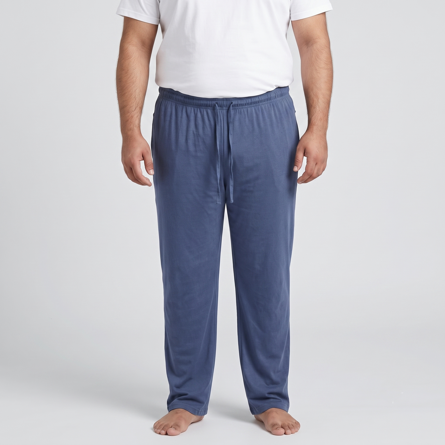 SlateBlue UrbanEase Plus Jersey Trousers With Zip Pockets PSM-8082