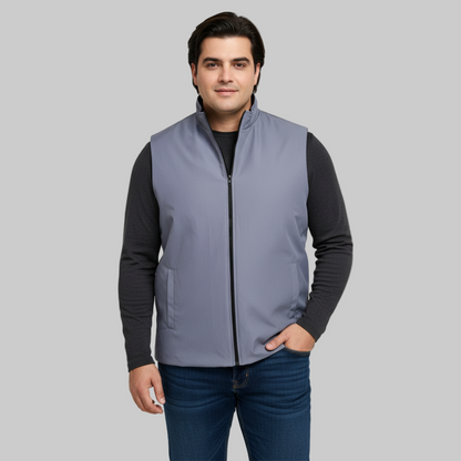 Slate Blue Plus-Size Sleeveless Puffer Jacket PSM-10000