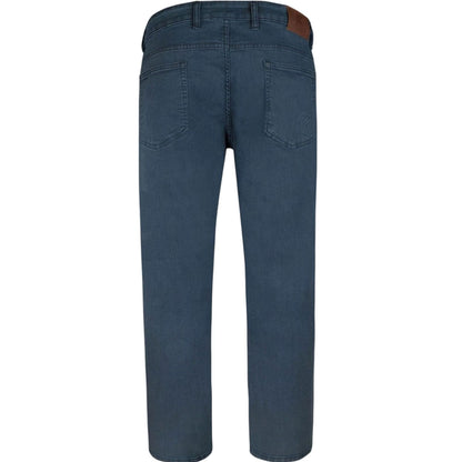 Smokey blue embossed regular fit jeans with classic 5-pocket design.