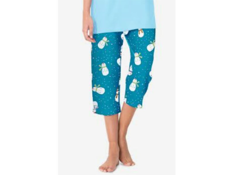 Snowman Printed Capri Knit Sleep Capri PSW-7465