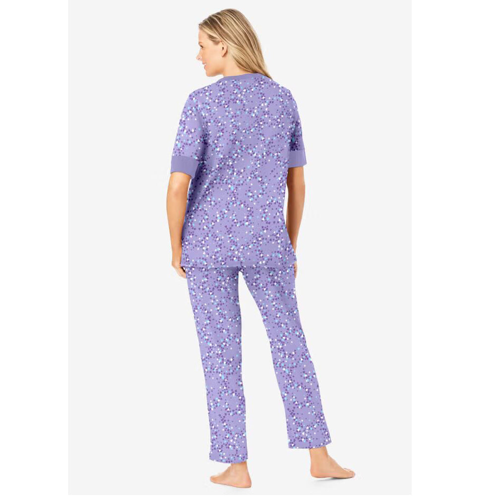 Soft Iris Hearts Printed Henley PJ Set PSW-10107