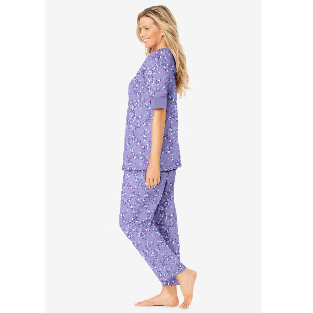 Soft Iris Hearts Printed Henley PJ Set PSW-10107