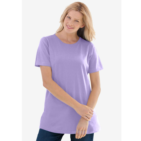 Soft Iris Perfect Short-Sleeve Crewneck Tee PSW-8038