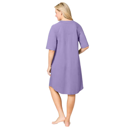 Flat-lay of Soft Iris French Terry Robe on neutral background