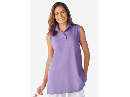 Soft Iris Sleeveless Polo Tunic PSW-7230