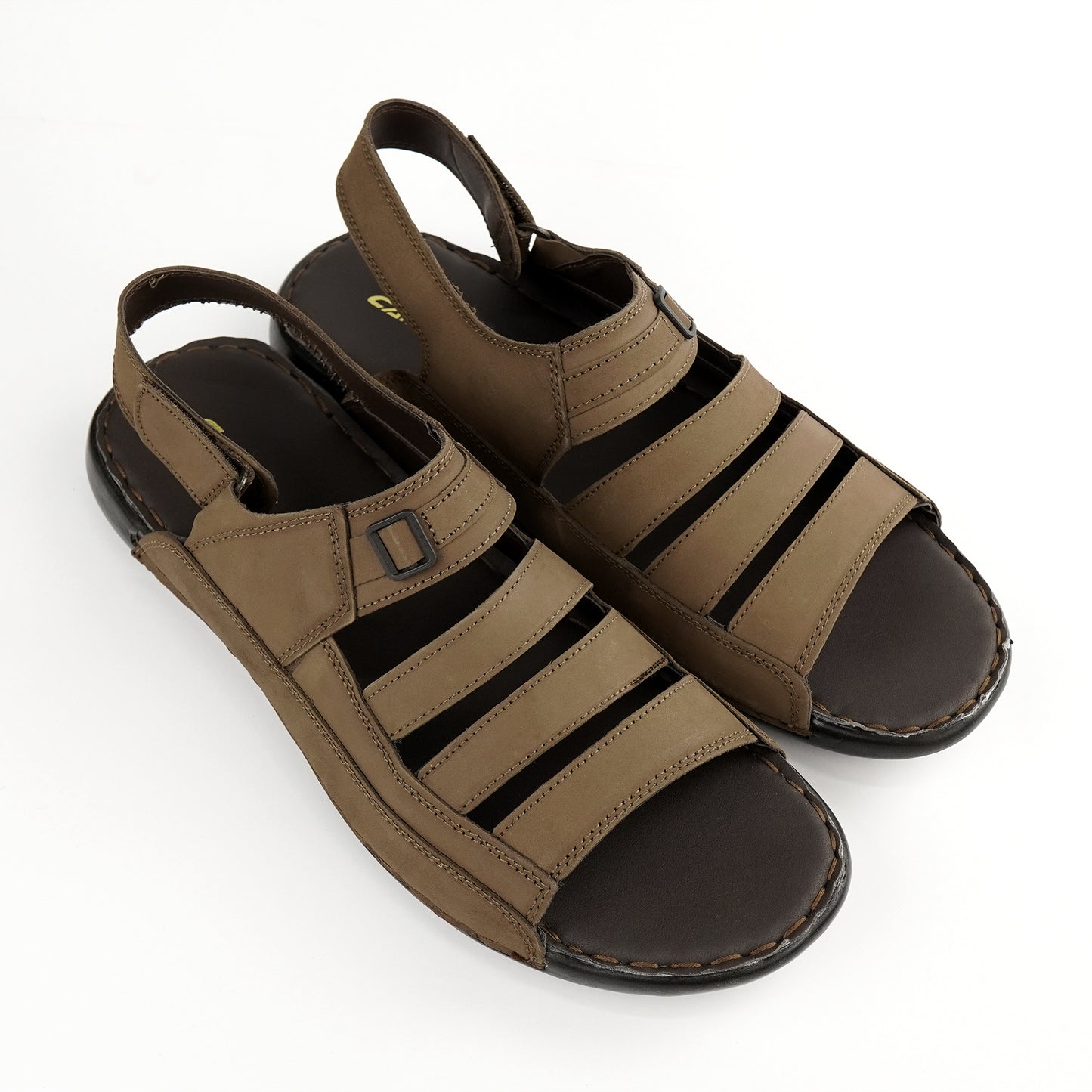 Soft brown nubuck leather fisherman-style comfort sandal for plus-size men – PlusSize.pk