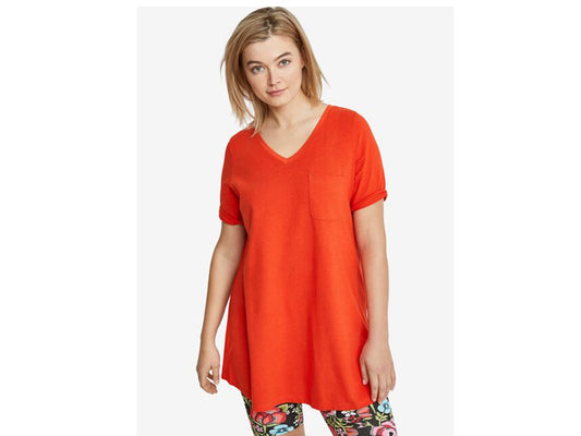 Spice Red V Neck A Line Tunic PSW-6348