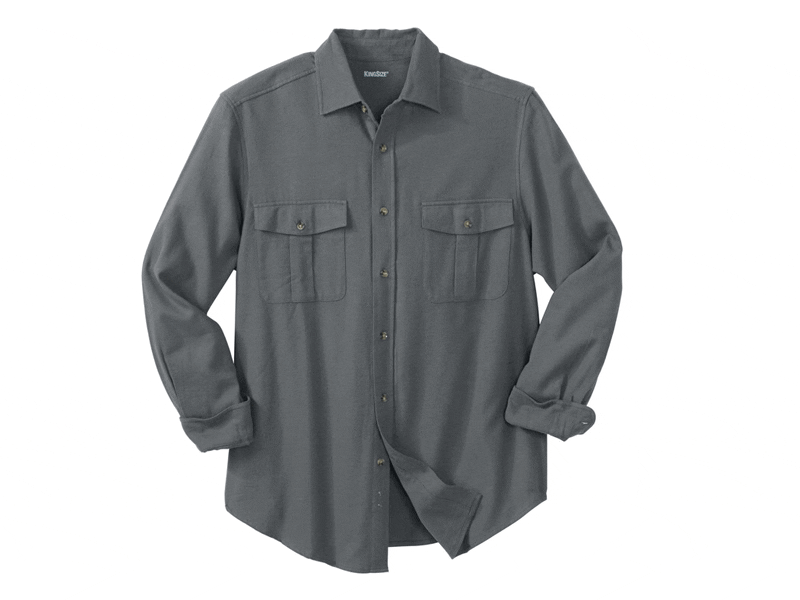 Steel Solid Double-Brushed Flannel B Grade Shirt PSM-7561B