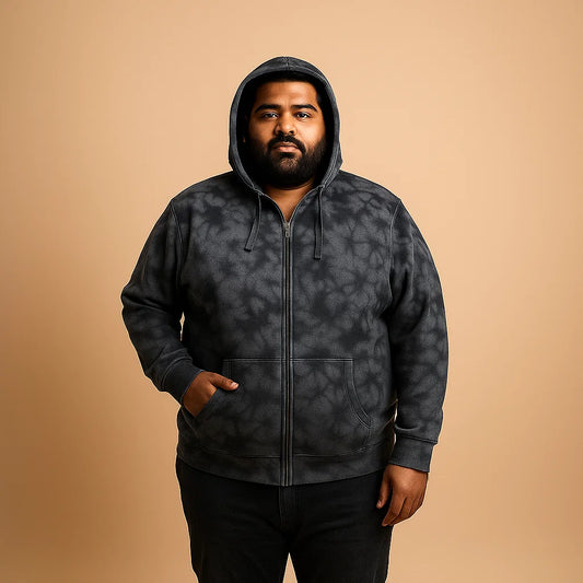 Steel Marble Fleece Big & Tall Size Zipper Hoodie PSM-5006