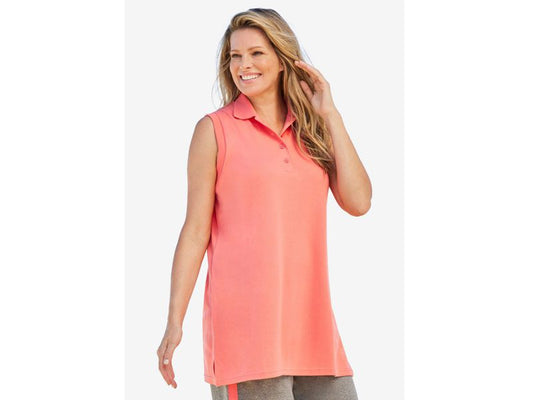 Sweet Coral Sleeveless Polo Tunic PSW-7228