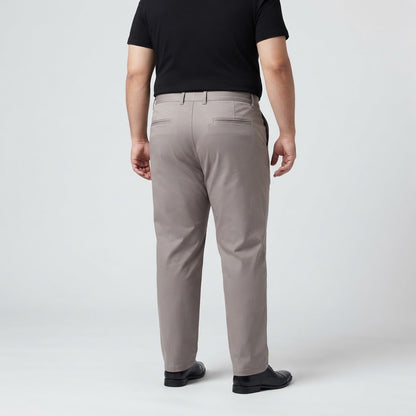 Taupe Cotton Chino Pants made from slightly stretchable cotton fabric.