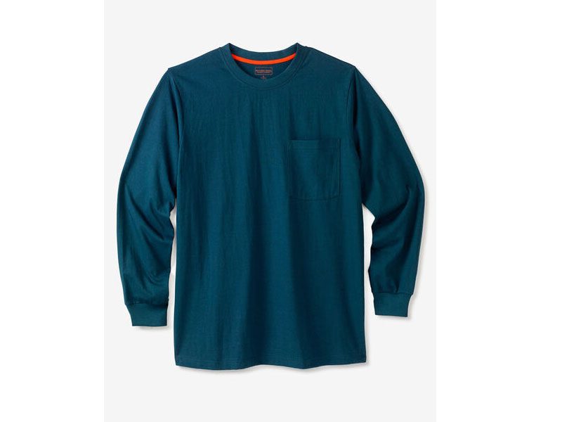 Teal Heavyweight Big & Tall Size Long Sleeve T-shirt PSM-5734