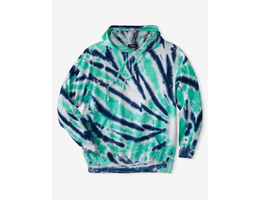 Tidal Green Marble Fleece Pullover Hoodie PSM-7474